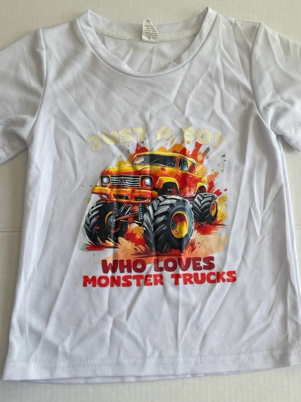 Boys Monster Truck T-shirt Just A Boy Who Loves Monster Trucks Size 6